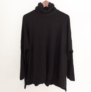 Shannon Passero Greta Relaxed Fit Turtleneck Sweater Black Size Large